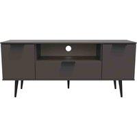 Welcome Furniture Ready Assembled Hong Kong B 2 Door 1 Drawer Wide Tv Unit In Graphite, Grey
