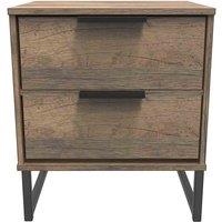Welcome Furniture Ready Assembled Hong Kong G 2 Drawer Bedside Cabinet In Vintage Oak, Brown