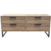 Welcome Furniture Ready Assembled Hong Kong G 4 Drawer Bed Box In Vintage Oak, Brown