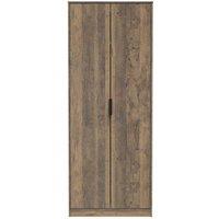 Welcome Furniture Ready Assembled Hong Kong G 2 Door Wardrobe In Vintage Oak, Brown