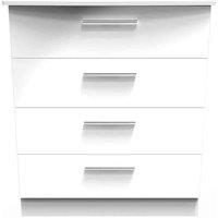 Welcome Furniture Ready Assembled Knightsbridge 4 Drawer Chest In White Gloss, White