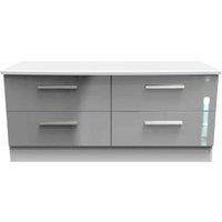 Welcome Furniture Ready Assembled Knightsbridge 4 Drawer Bed Box In Grey Gloss, Grey