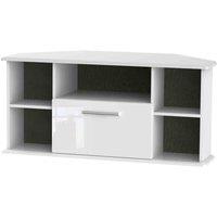 Welcome Furniture Ready Assembled Knightsbridge Corner Tv Unit In White Gloss, White