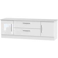 Welcome Furniture Ready Assembled Knightsbridge 2 Door 2 Drawer Superwide Tv Unit In White Gloss, White