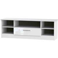 Welcome Furniture Ready Assembled Knightsbridge Wide 1 Drawer Tv & Media Unit In White Gloss, White