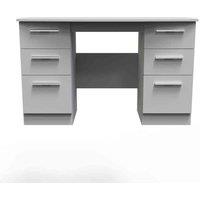 Welcome Furniture Ready Assembled Knightsbridge Double Pedestal Desk - Grey, Grey