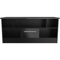 Welcome Furniture Ready Assembled Knightsbridge 1 Drawer Tv & Media Unit In Black Gloss, Black