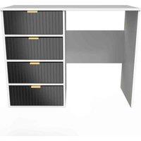 Welcome Furniture Ready Assembled Linear 4 Drawer Vanity In Deep Black & White, Black