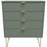 Welcome Furniture Ready Assembled Linear 4 Drawer Chest In Reed Green, Green