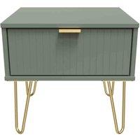 Welcome Furniture Ready Assembled Linear 1 Drawer Bedside In Reed Green, Green