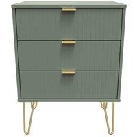 Welcome Furniture Ready Assembled Linear 3 Drawer Chest In Reed Green, Green