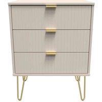 Welcome Furniture Ready Assembled Linear 3 Drawer Chest In Kashmir Matt, Cream