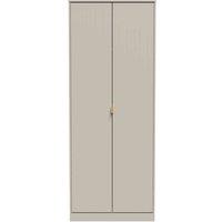 Welcome Furniture Ready Assembled Linear 2 Door Wardrobe In Kashmir Matt, Cream