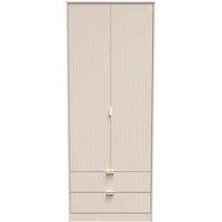 Welcome Furniture Ready Assembled Linear 2 Door 2 Drawer Wardrobe In Kashmir Matt, Cream