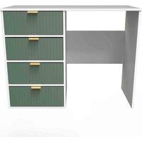 Welcome Furniture Ready Assembled Linear 4 Drawer Vanity In Labrador Green & White, Green