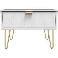 Welcome Furniture Ready Assembled Linear 1 Drawer Wide Side Table In White Matt, White