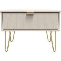 Welcome Furniture Ready Assembled Linear 1 Drawer Wide Side Table In Kashmir Matt, Brown