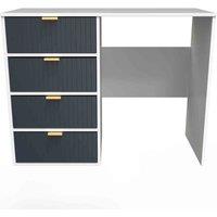 Welcome Furniture Ready Assembled Linear 4 Drawer Vanity In Indigo Matt & White, Blue