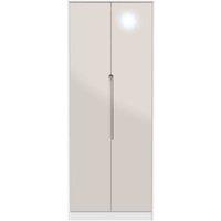 Welcome Furniture Ready Assembled Monaco 2 Door Wardrobe In Kashmir Gloss & White, Cream
