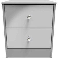 Welcome Furniture Ready Assembled Padstow 2 Drawer Bedside Cabinet In Uniform Grey & Dusk Grey, Grey