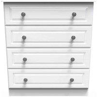 Welcome Furniture Ready Assembled Pembroke 4 Drawer Chest In White Ash, White