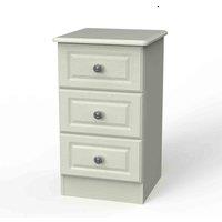 Welcome Furniture Ready Assembled Pembroke 3 Drawer Bedside Cabinet In Kashmir Ash, Brown