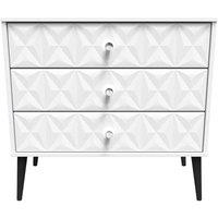Welcome Furniture Ready Assembled Pixel 3 Drawer Chest In White Matt, White
