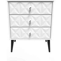 Welcome Furniture Ready Assembled Pixel 3 Drawer Chest In White Matt, White