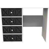 Welcome Furniture Ready Assembled Pixel 4 Drawer Vanity In Deep Black & White, Black