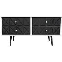Welcome Furniture Ready Assembled Pixel 4 Drawer Bed Box In Deep Black & White, Black