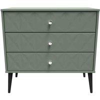 Welcome Furniture Ready Assembled Pixel 3 Drawer Chest In Reed Green, Green