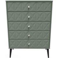 Welcome Furniture Ready Assembled Pixel 5 Drawer Chest In Reed Green, Green
