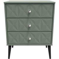 Welcome Furniture Ready Assembled Pixel 3 Drawer Chest In Reed Green, Green