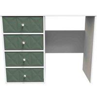 Welcome Furniture Ready Assembled Pixel 4 Drawer Vanity In Labrador Green & White, Green