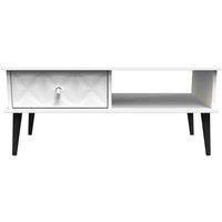 Welcome Furniture Ready Assembled Pixel 1 Drawer Coffee Table In White Matt, White