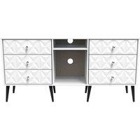 Welcome Furniture Ready Assembled Pixel 6 Drawer Sideboard In White Matt, White