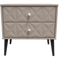 Welcome Furniture Ready Assembled Pixel 2 Drawer Side Table In Mushroom, Brown