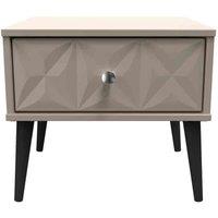 Welcome Furniture Ready Assembled Pixel 1 Drawer Side Table In Mushroom, Brown