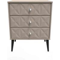Welcome Furniture Ready Assembled Pixel 3 Drawer Midi Sideboard In Mushroom, Brown