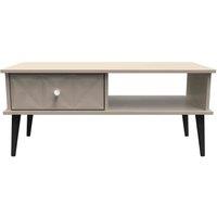 Welcome Furniture Ready Assembled Pixel 1 Drawer Coffee Table In Mushroom, Brown