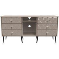 Welcome Furniture Ready Assembled Pixel 6 Drawer Sideboard In Mushroom, Brown