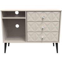 Welcome Furniture Ready Assembled Pixel 3 Drawer Tv Unit In Kashmir Matt, Brown