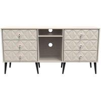 Welcome Furniture Ready Assembled Pixel 6 Drawer Sideboard In Kashmir Matt, Cream