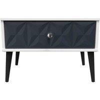 Welcome Furniture Ready Assembled Pixel 1 Drawer Wide Side Table In Indigo Matt & White, Blue