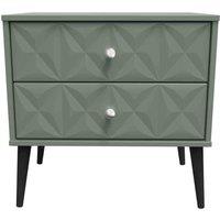 Welcome Furniture Ready Assembled Pixel 2 Drawer Side Table In Reed Green, Green