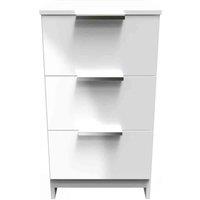 Welcome Furniture Ready Assembled Plymouth 3 Drawer Bedside Cabinet In White, White