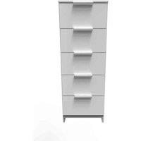 Welcome Furniture Ready Assembled Plymouth 5 Drawer Tallboy In White, White