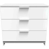 Welcome Furniture Ready Assembled Plymouth 3 Drawer Chest In White, White