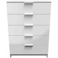 Welcome Furniture Ready Assembled Plymouth 5 Drawer Chest In White, White