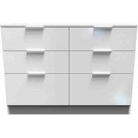 Welcome Furniture Ready Assembled Plymouth 6 Drawer Wide Chest In White, White